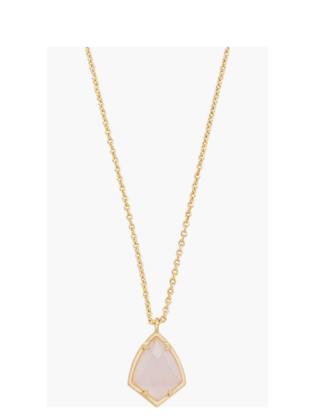 Kendra Scott “Cory” Rose Quartz Gold-Plated Pendant Necklace